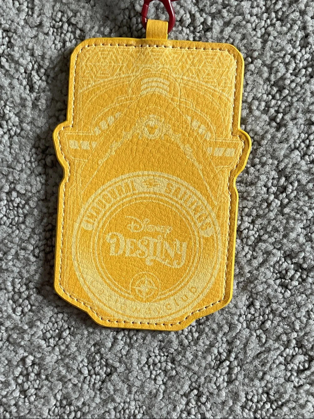 Disney Yellow Luggage Tag with Red Clip